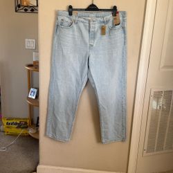 New With Tags Levi’s 501 Women’s 18 W M Light Blue Original High Rise Fitted Through Hip & Thigh Denim Blue Jeans Pants