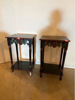 Pair of Decorative Grape Accent Tables – $20