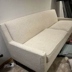 Large Ivory Woven Modern Sofa 