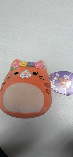 Squishmallows Orange Cat Plush with Flower Crown