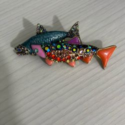 Heidi Daus Salmon Brooch 