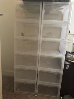Size XL container store shoe bins - 10 for 20$
