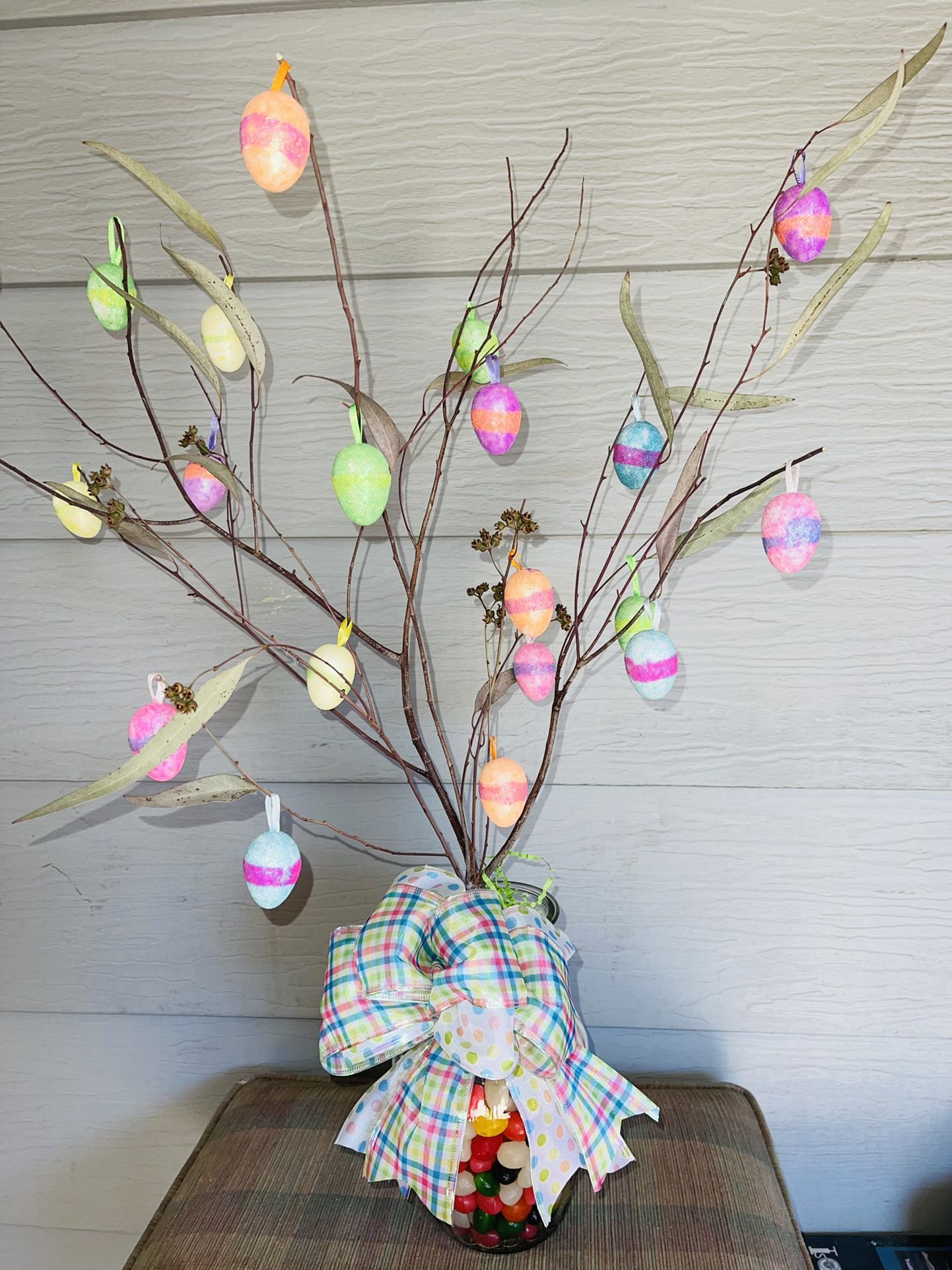 Easter Egg Tree With Jelly Bean Filled Vase