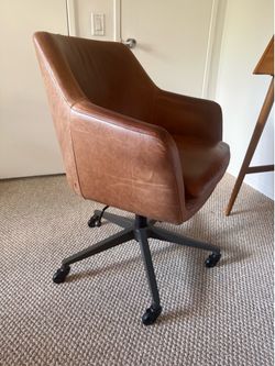 WestElm Helvetica Leather Swivel Office Chair