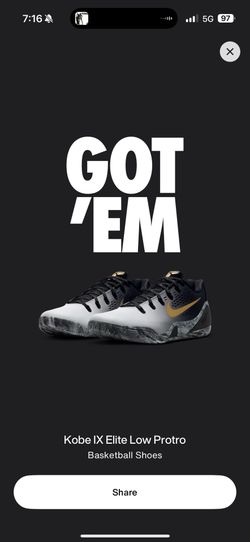 Kobe 9 Mambacita Size 10