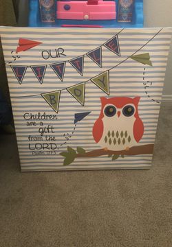 Nursery - Boy - Canvas Picture - Owl