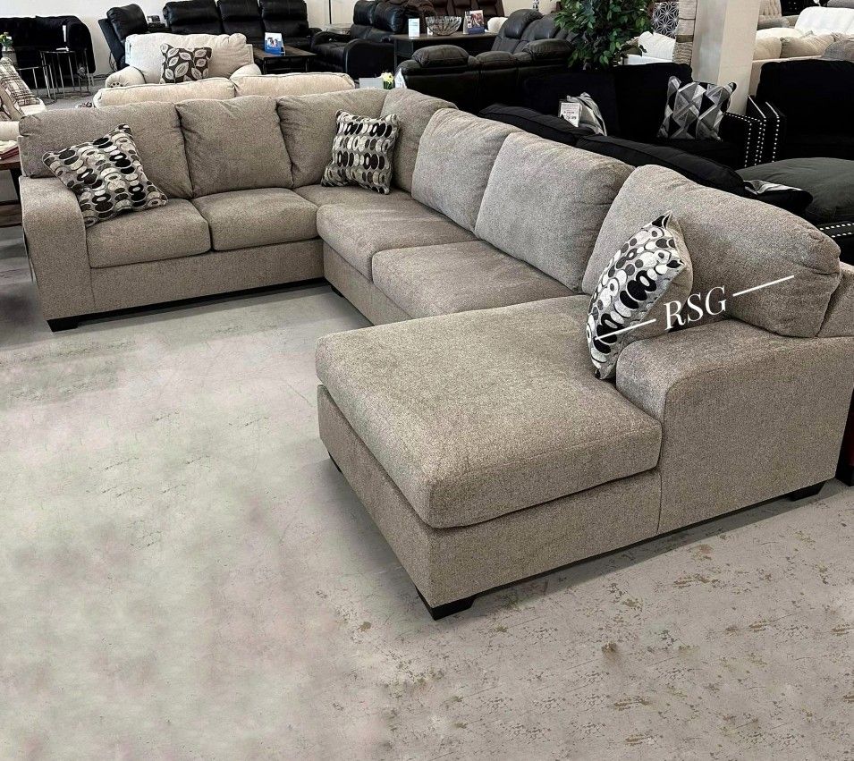 Light Gray U Shape Modular Sectional Couch With Chaise Ballinasloe 39