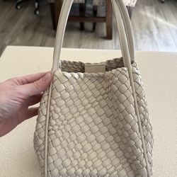 Woven Cream Anthropology Bag