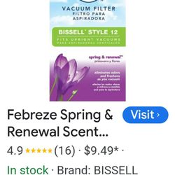 Lot of 2 NEW  Febreze Spring & Renewal Scent Bissell Style 12 Vacuum Filter