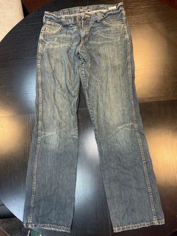 Wrangler Men’s Jeans 33x36 Straight Leg Medium Wash Blue Denim