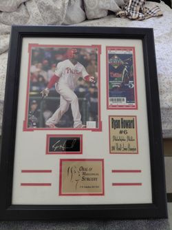 Ryan Howard autographed world series framed ticket include