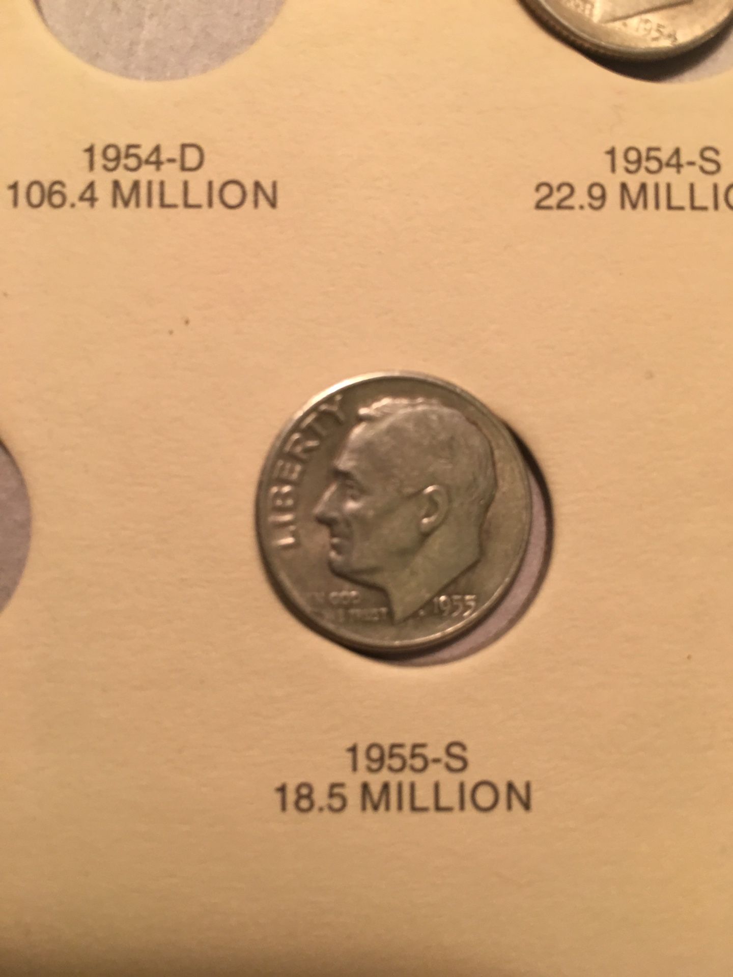 1955-S Silver Roosevelt Dime