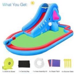 Bouncy Castle Inflatable with Slide Water Park Inflatable Pool Water Slides Spring Castle With Blowe
