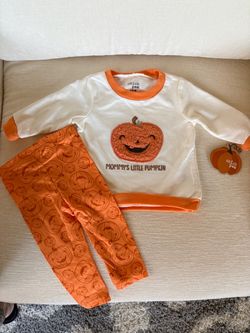 Chick Pea “Mommy’s Little Pumpkin “ Halloween Fall 2 Piece Outfit Size 3-6 Months - New!