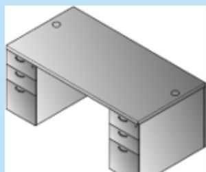 Office desk double pedestal