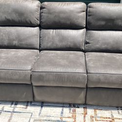Grey Reclining Couch 