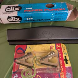 New 3 Hole Paper Punch For 8 1/2 x 11 Paper. Then You Get 2 Staple Removers Puller