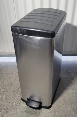 Silver Step-On Trash Can
