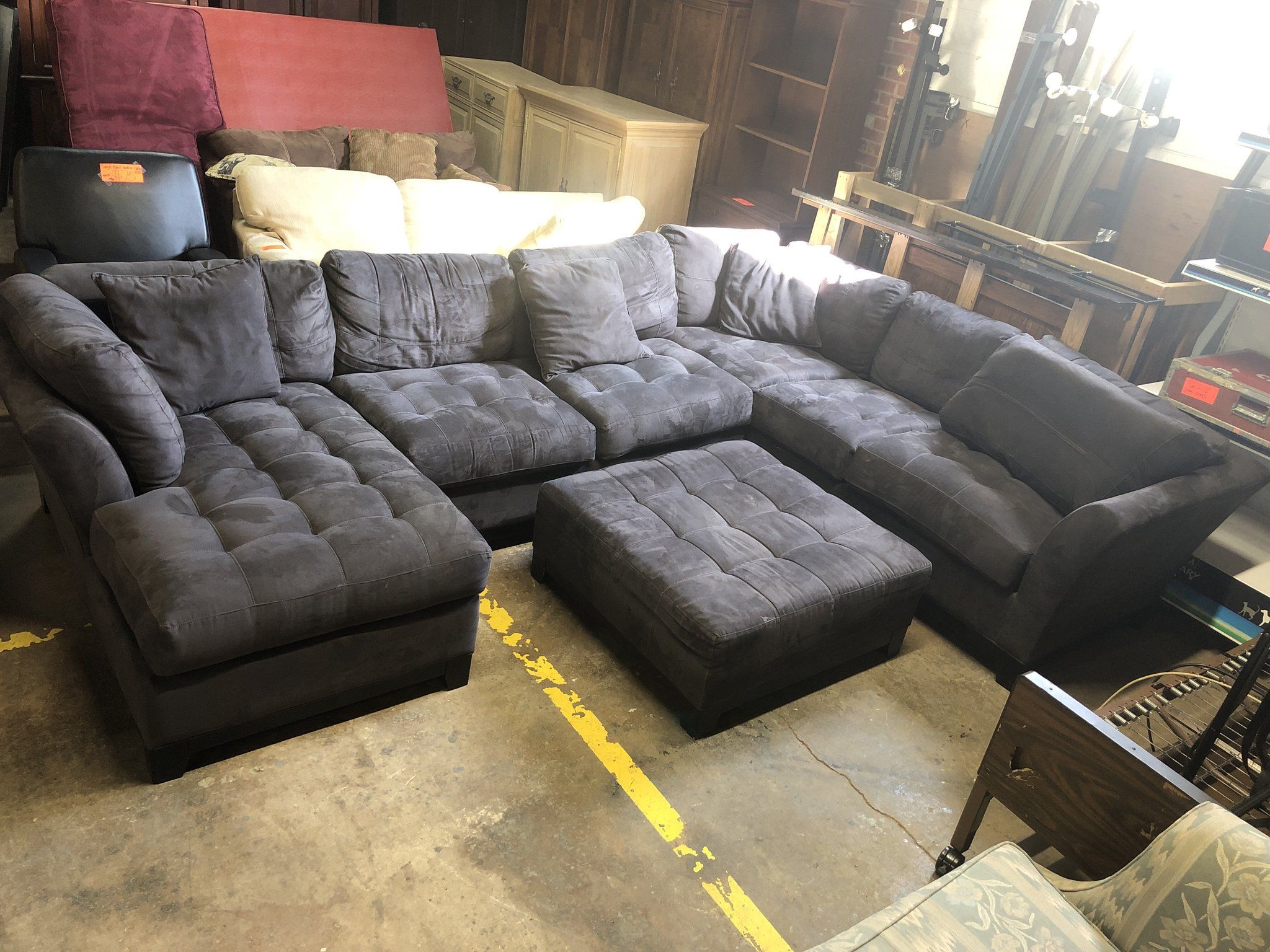 Full set Dark Grey Cindy Crawford Home Sofa - Style: HMRI 9177-03