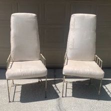 Unique Pair High back Iron Seats