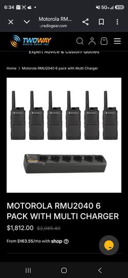 Motorola 6-Pack Two-Way Radios with Charging Station