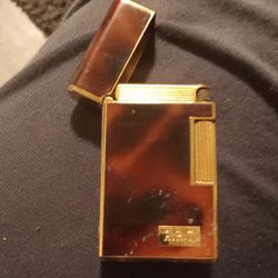 Nesor Gold & Brown Flip Top Pocket Lighter, Gold Tone Collectible