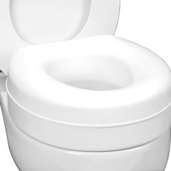  Raised Toilet Seat Riser That Fits Most Standard Bowls for Enhanced Comfort and Elevation with Slip Resistant Pads, 15x15x5