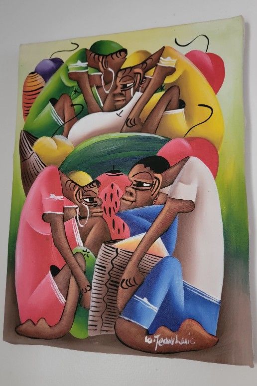 Paint On Canvas Haitian Scene