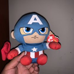 Captain America Beanie Baby TY Brand New With Tags 