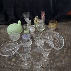 Vintage Glass. Vases, Goblets, Porcelain, Wine Cups 
