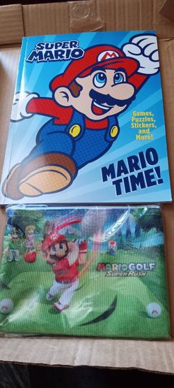 super mario book & zip pouch bag brand new
