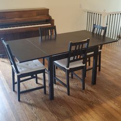 Dining Table Set With 4 Chairs With Cushions