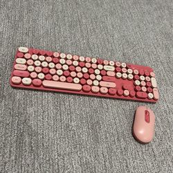 Pink Wireless Keyboard & Mouse set