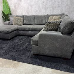 Grey UShape Sectional Sofa 