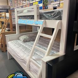 New Premium White Twin/ Full Complete Bunk Bed Mattress Set Litera Doble 