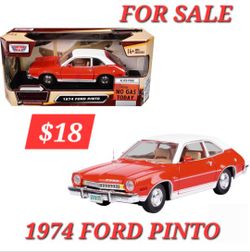 1974 Ford Pinto Orange with White Top "Forgotten Classics" Series 1/24 Diecast Model Car by Motormax