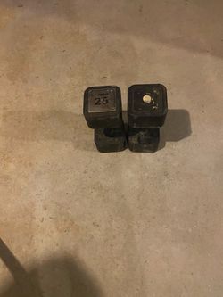 Reebok set of 25lb dumbbells
