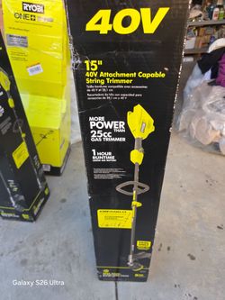 Ryobi 40V 15" Attachment Capable String Trimmer