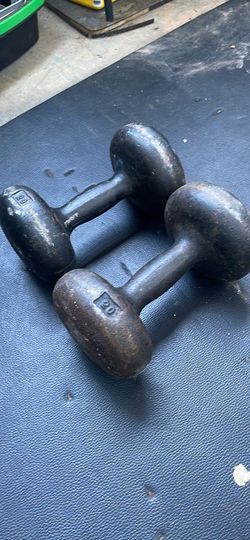Cast iron pair 20 pound dumbells