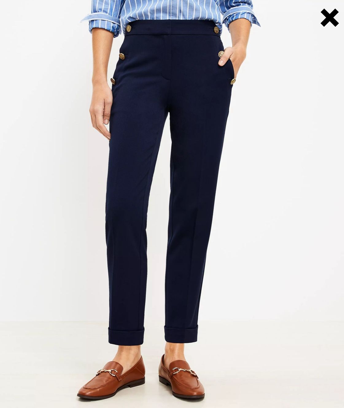 Loft navy blue sailor pants, size 6