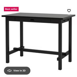Ikea Dinning Table and black barstool with 2 extra barstools 