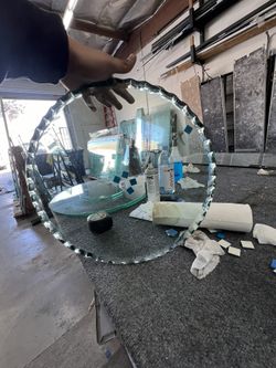 3/4 Inch Table Top Clear Glass With Rope Edge Finish