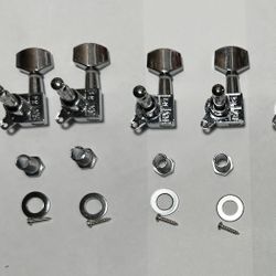 6 In-Line Tuners For Guitar - Chrome 