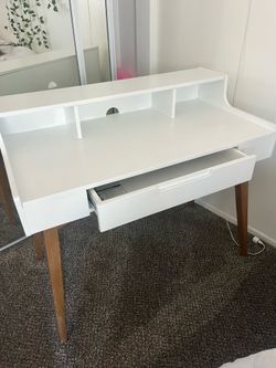 White contemporary desk world market