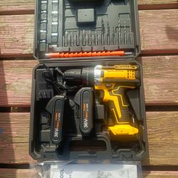 Brand new 36v rechargeable cordless drill set