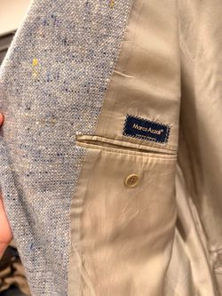 Marco Azzali Blue Tweed Blazer Sport Coat-100% Cashmere