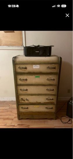 Vintage Art Deco Waterfall Highboy Dresser - Project Piece