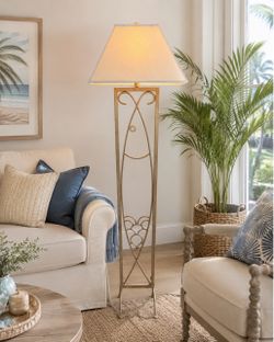 Unique Coastal Gold Metal Fish Floor Lamp