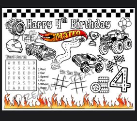 Custom Activity Sheets Hot Wheels