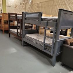 Bunk Bed Pinewood Mattress Deluxe Brand Included Twin 